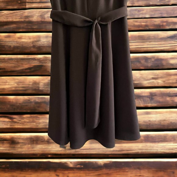 ISABELLA DEMARCO Deep Brown‎ Belted Dress Size 6 - Picture 3 of 12